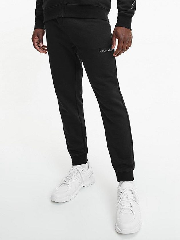 Calvin Klein USA Cotton Terry Logo Mens Joggers Black 1369754-KD